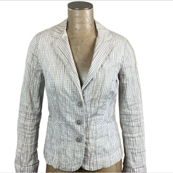 Cabi Ginger Snap Gingham Seersucker Blazer Jacket Sz S #298G - Picture 4 of 12